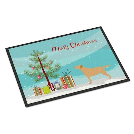 Carolines Treasures Carolines Treasures BB2915MAT Yellow Labrador Retriever Merry Christmas Tree Indoor or Outdoor Mat 18x27 BB2915MAT